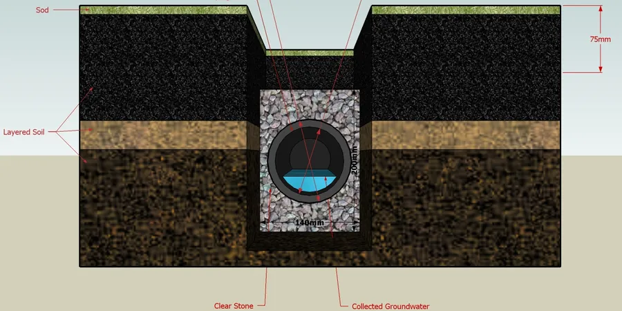Illustrative image of Geotechnical road drainage in Drummondville